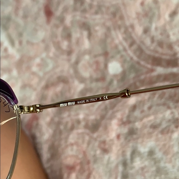 Miu Miu dark purple and gold prescription glasses - Picture 5 of 9